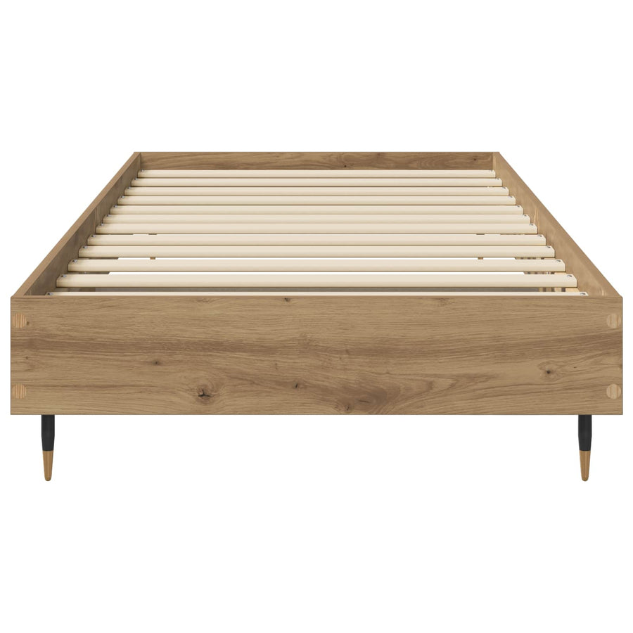 Bedframe Artisanaal eiken 80 x 200 cm Bewerkt hout