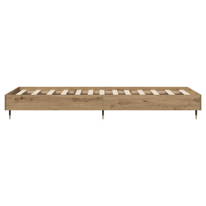 Bedframe Artisanaal eiken 80 x 200 cm Bewerkt hout
