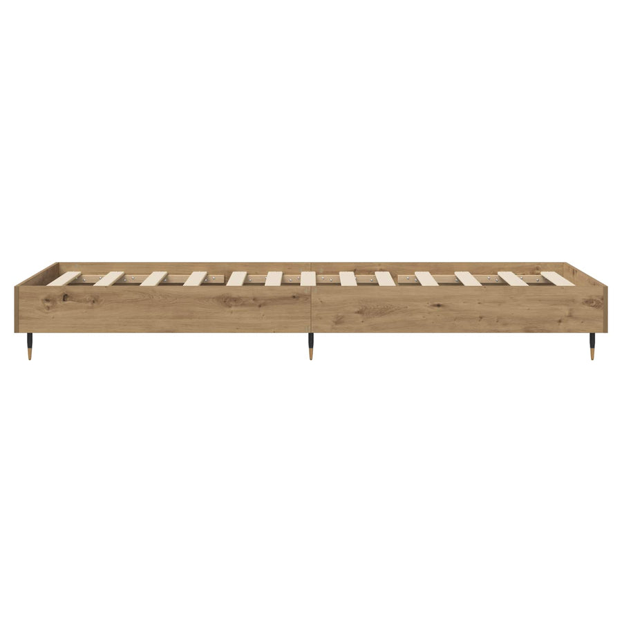 Bedframe Artisanaal eiken 80 x 200 cm Bewerkt hout