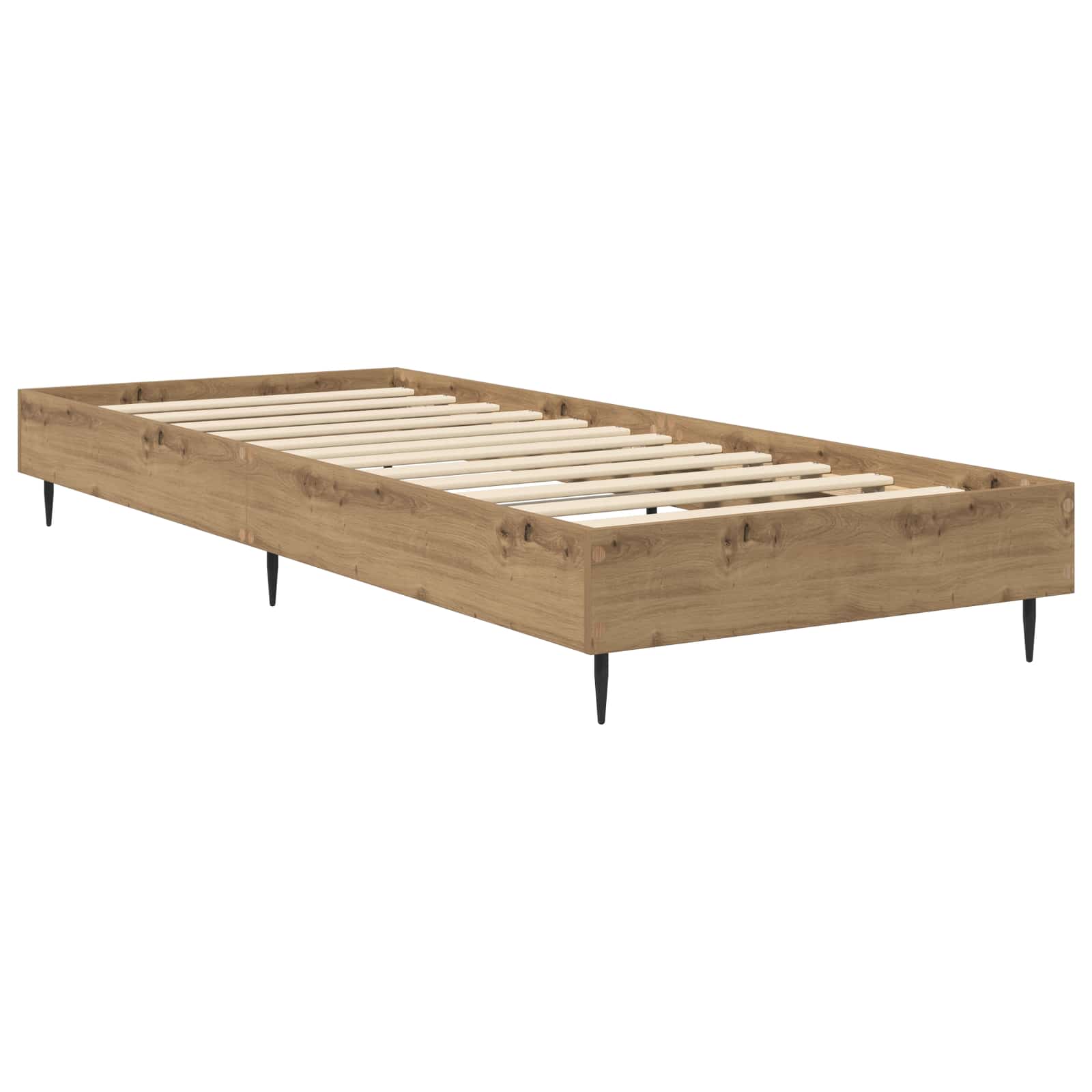 Bedframe Artisanaal eiken 80 x 200 cm Bewerkt hout