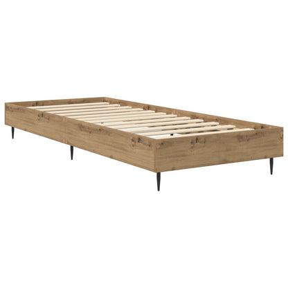 Bedframe Artisanaal eiken 80 x 200 cm Bewerkt hout