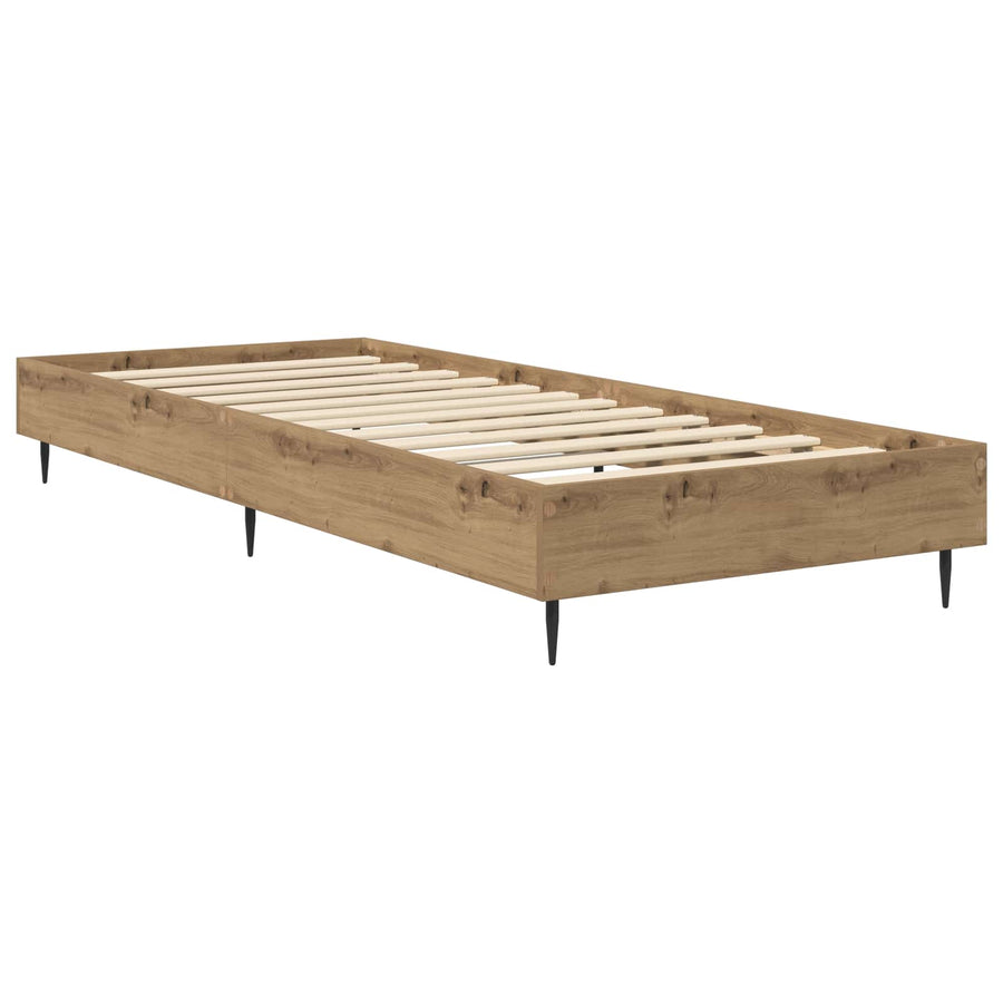 Bedframe Artisanaal eiken 80 x 200 cm Bewerkt hout