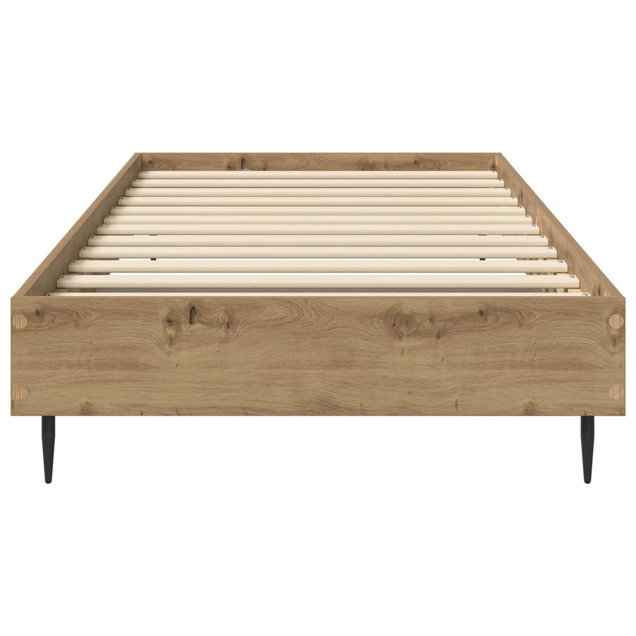 Bedframe Artisanaal eiken 80 x 200 cm Bewerkt hout