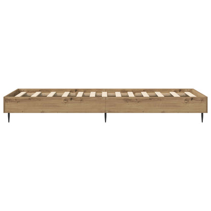 Bedframe Artisanaal eiken 80 x 200 cm Bewerkt hout