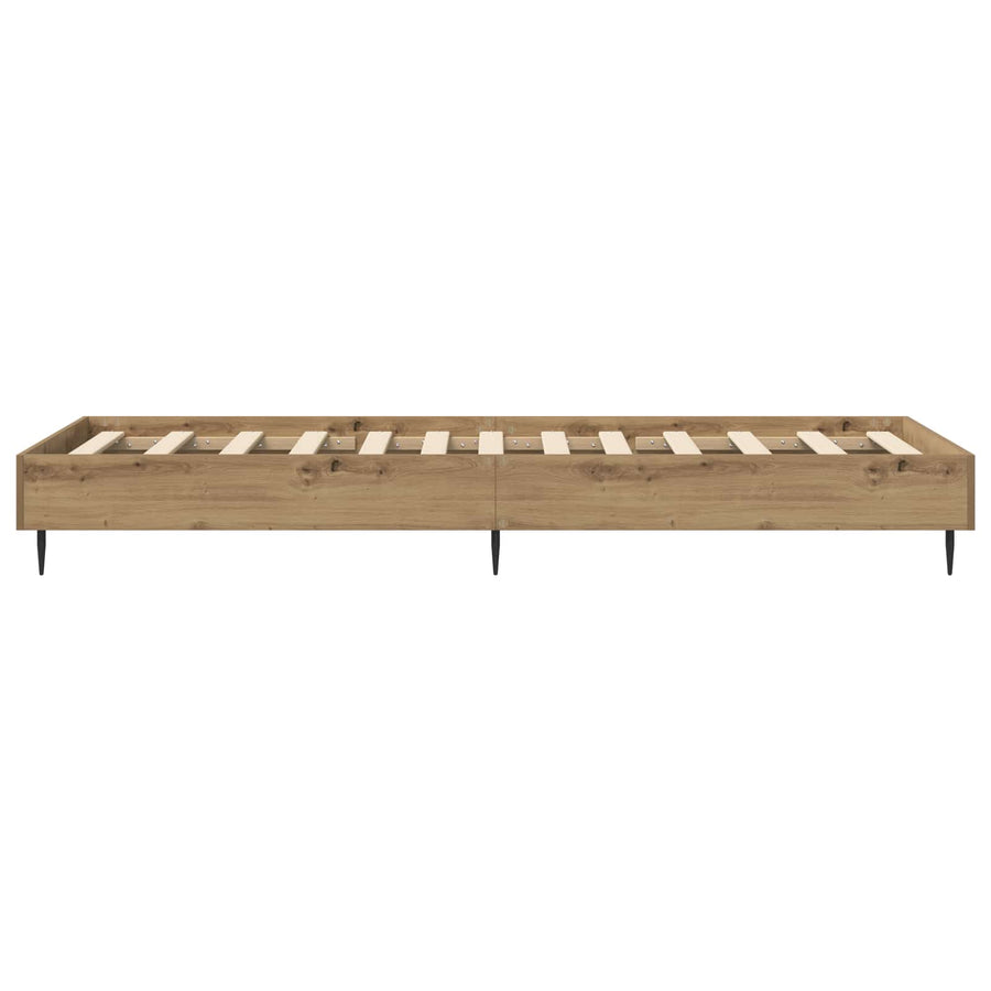 Bedframe Artisanaal eiken 80 x 200 cm Bewerkt hout