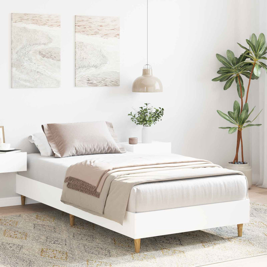 Bedframe Wit 80 x 200 cm Bewerkt hout