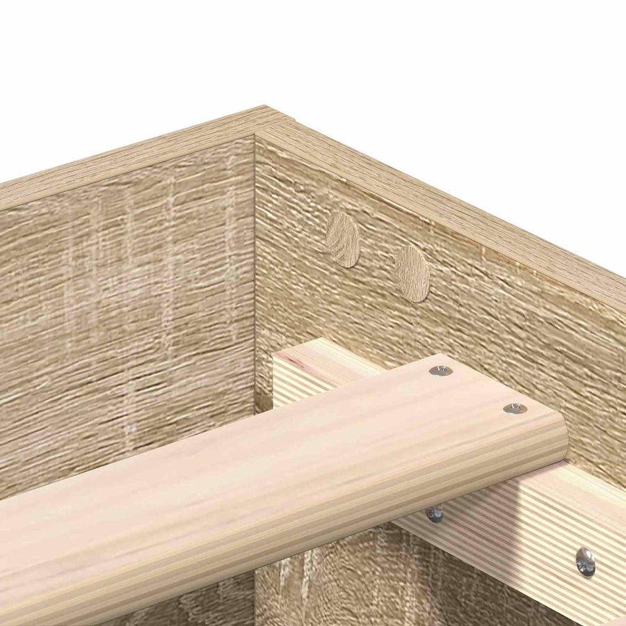 Bedframe Sonoma Eiken 80 x 200 cm Bewerkt hout