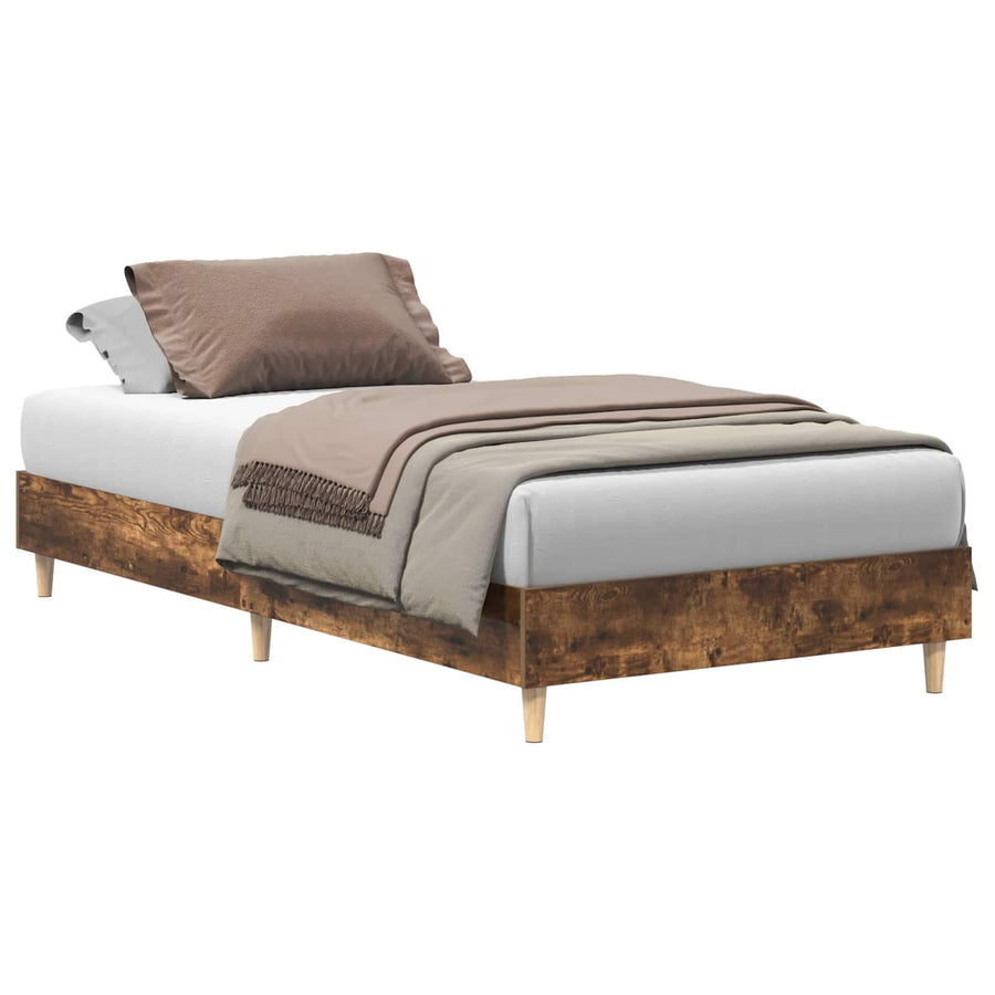 Bedframe Gerookt eiken 80 x 200 cm Bewerkt hout
