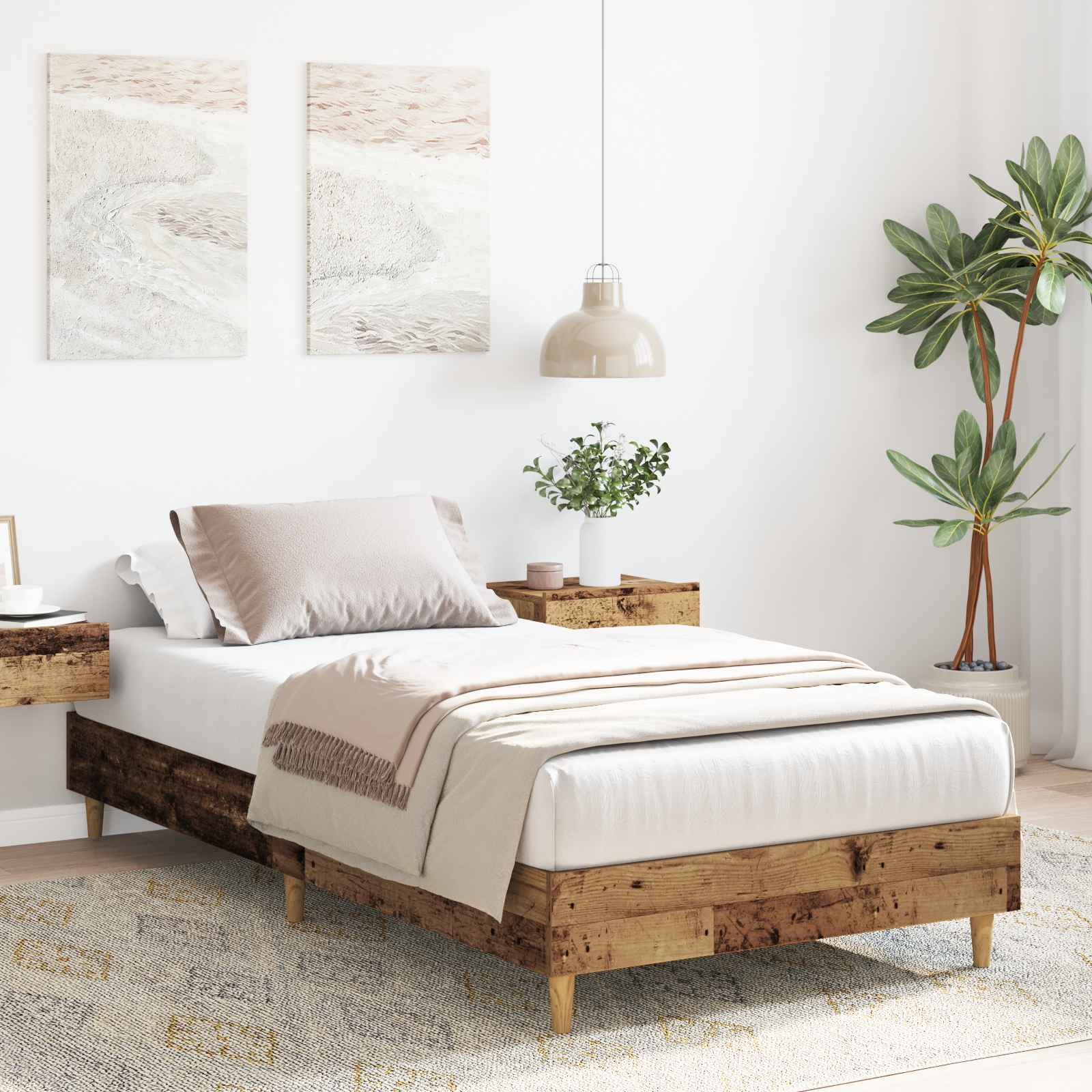 Bedframe Oud hout 80 x 200 cm Bewerkt hout