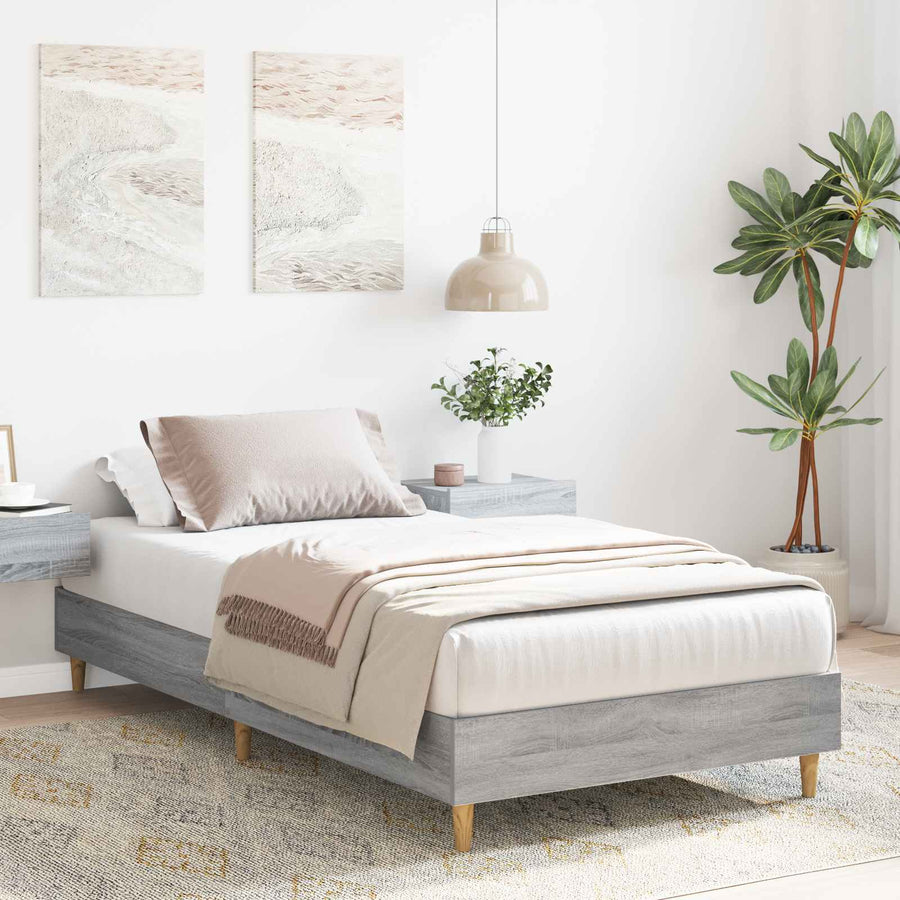 Bedframe Grijs Sonoma 80 x 200 cm Bewerkt hout