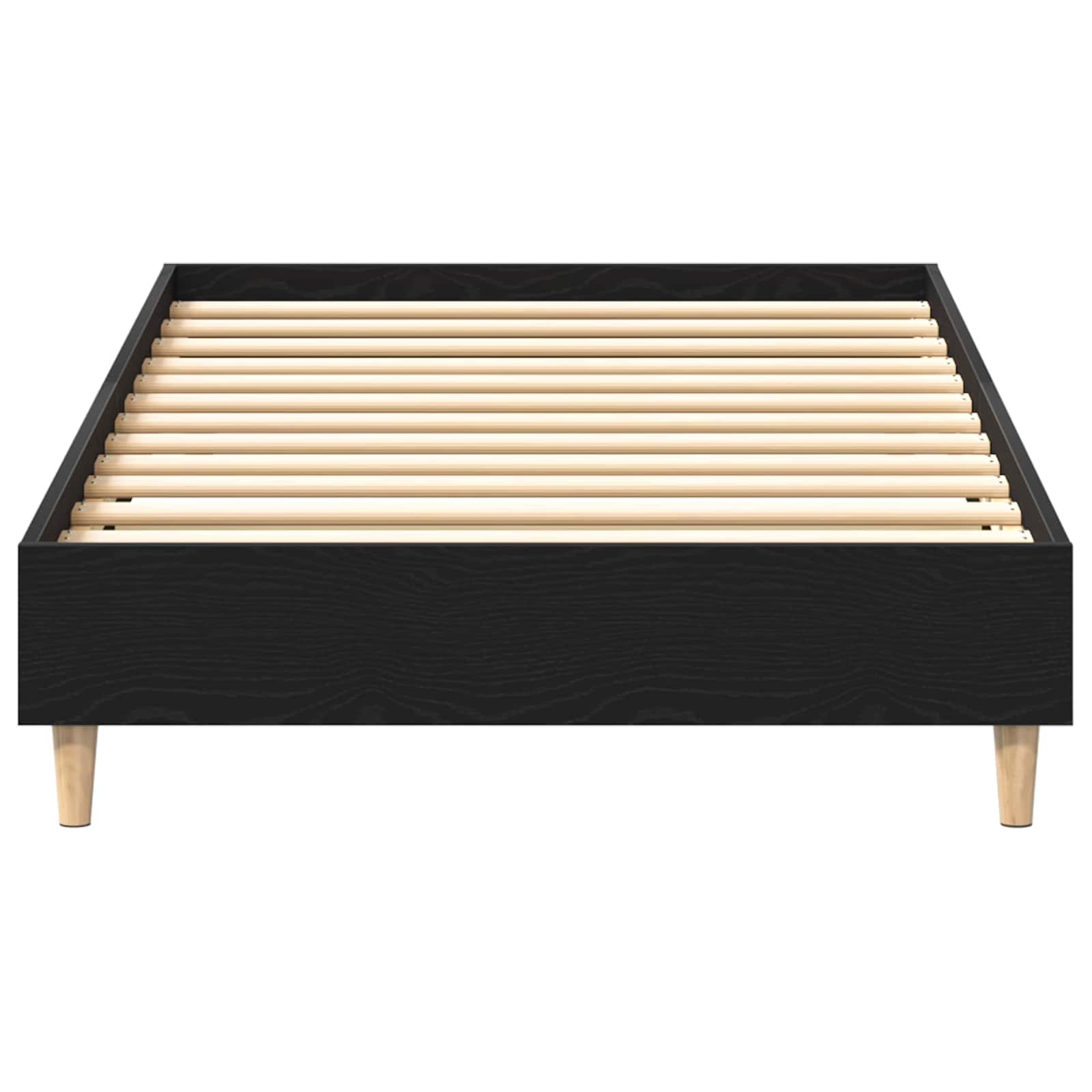 Bedframe Zwart eiken 80 x 200 cm Bewerkt hout