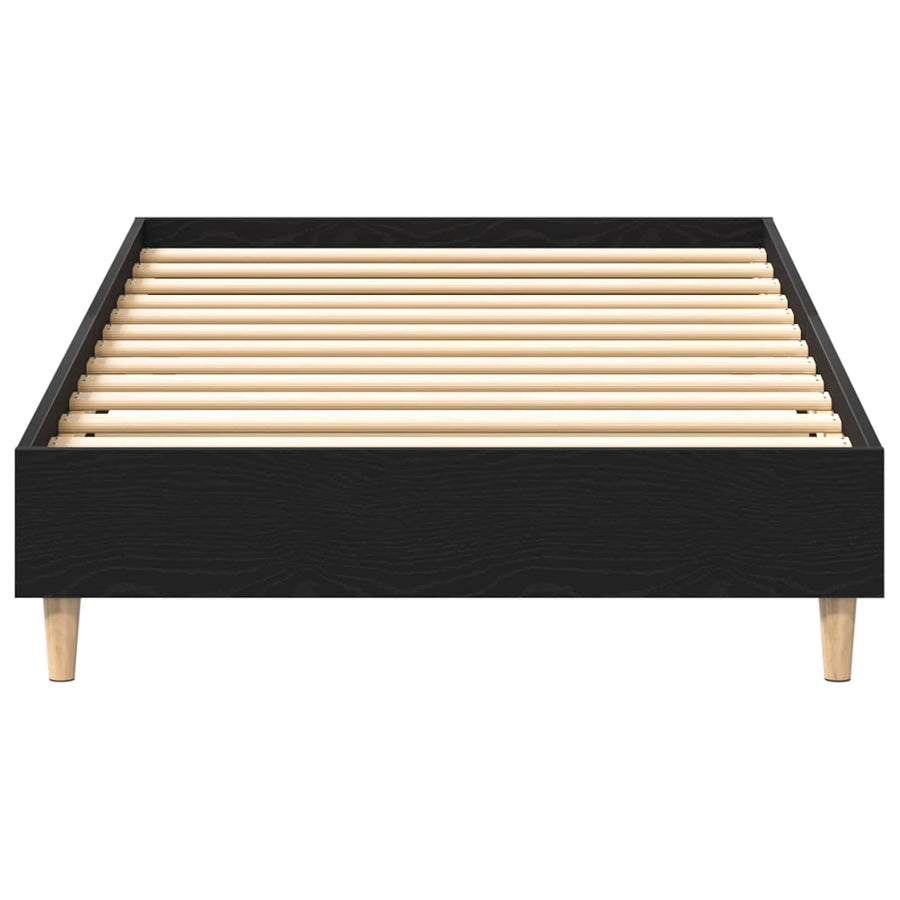 Bedframe Zwart eiken 80 x 200 cm Bewerkt hout