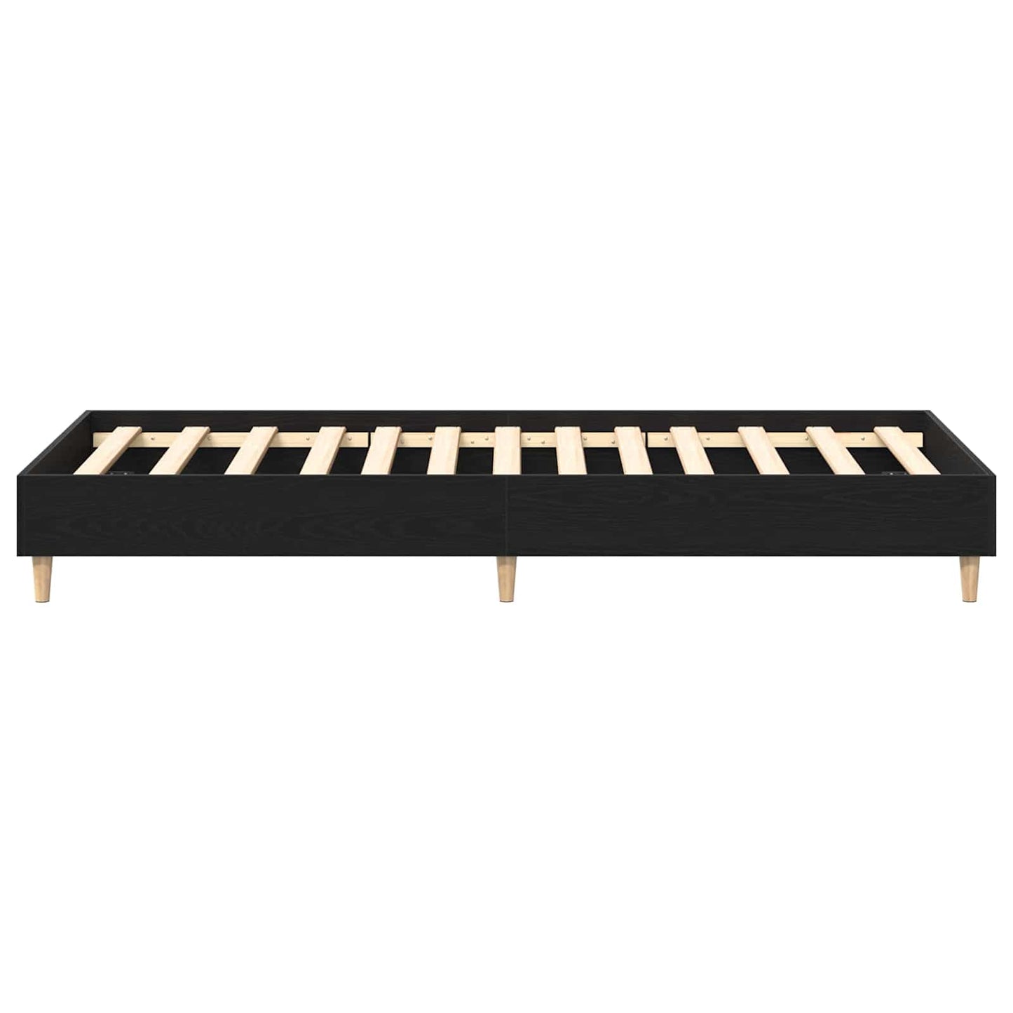 Bedframe Zwart eiken 80 x 200 cm Bewerkt hout