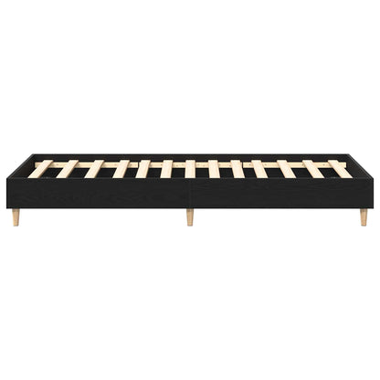 Bedframe Zwart eiken 80 x 200 cm Bewerkt hout