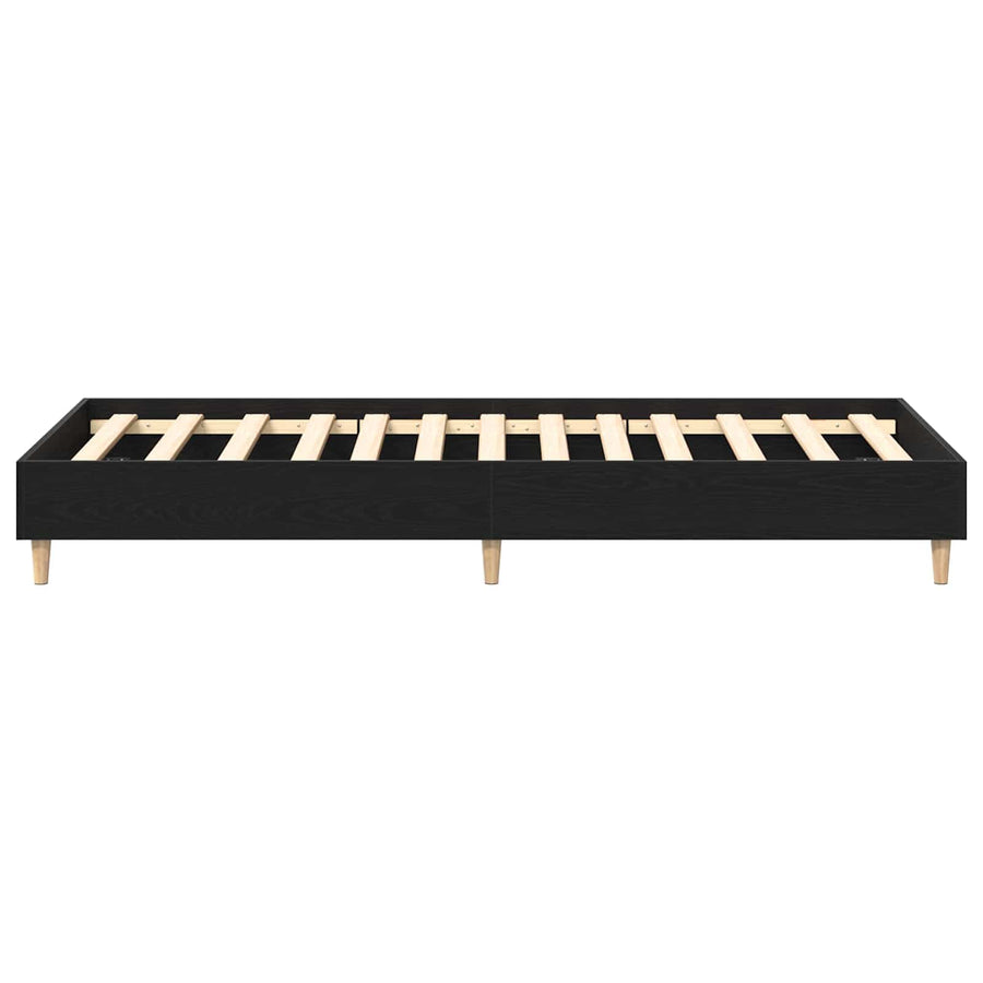 Bedframe Zwart eiken 80 x 200 cm Bewerkt hout