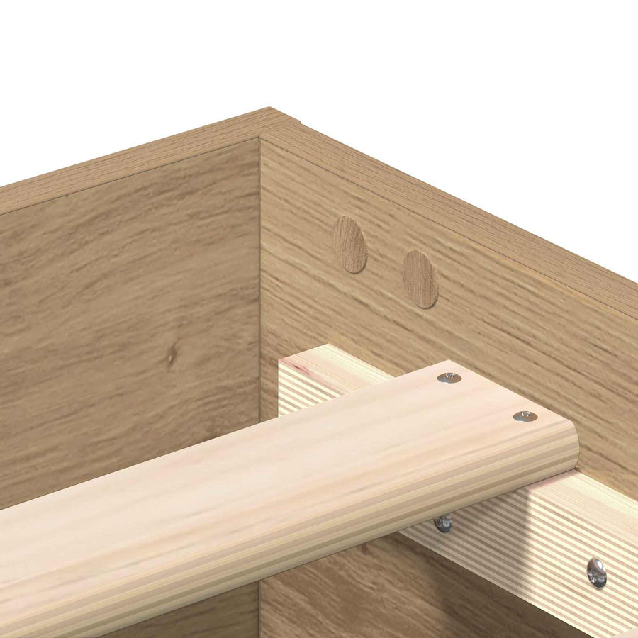 Bedframe Artisanaal eiken 80 x 200 cm Bewerkt hout