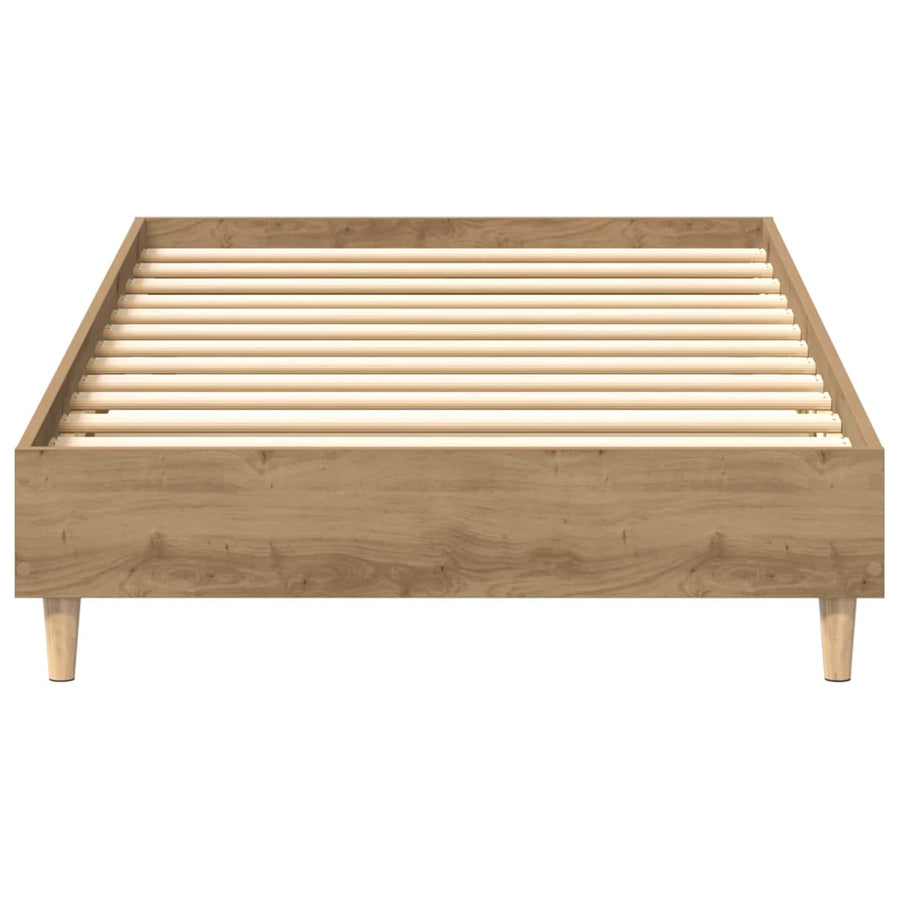 Bedframe Artisanaal eiken 80 x 200 cm Bewerkt hout