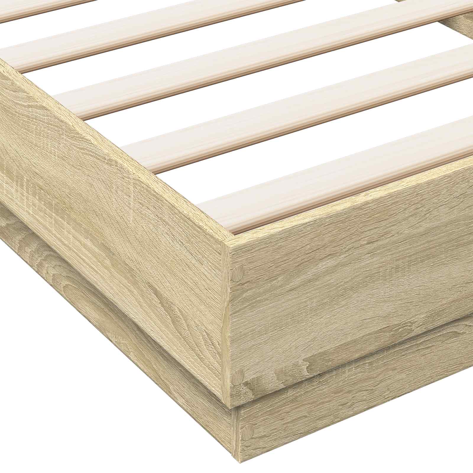 Vloerbedframe Sonoma Eiken 80 x 200 cm Bewerkt hout
