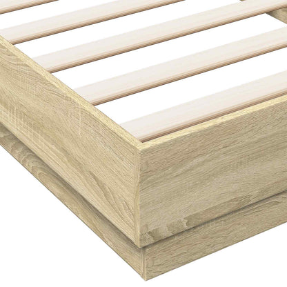 Vloerbedframe Sonoma Eiken 80 x 200 cm Bewerkt hout