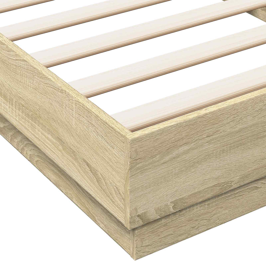 Vloerbedframe Sonoma Eiken 80 x 200 cm Bewerkt hout