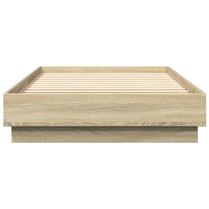 Vloerbedframe Sonoma Eiken 80 x 200 cm Bewerkt hout