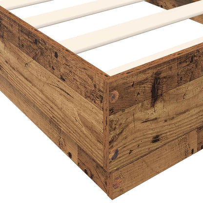 Vloerbedframe Oud hout 80 x 200 cm Bewerkt hout