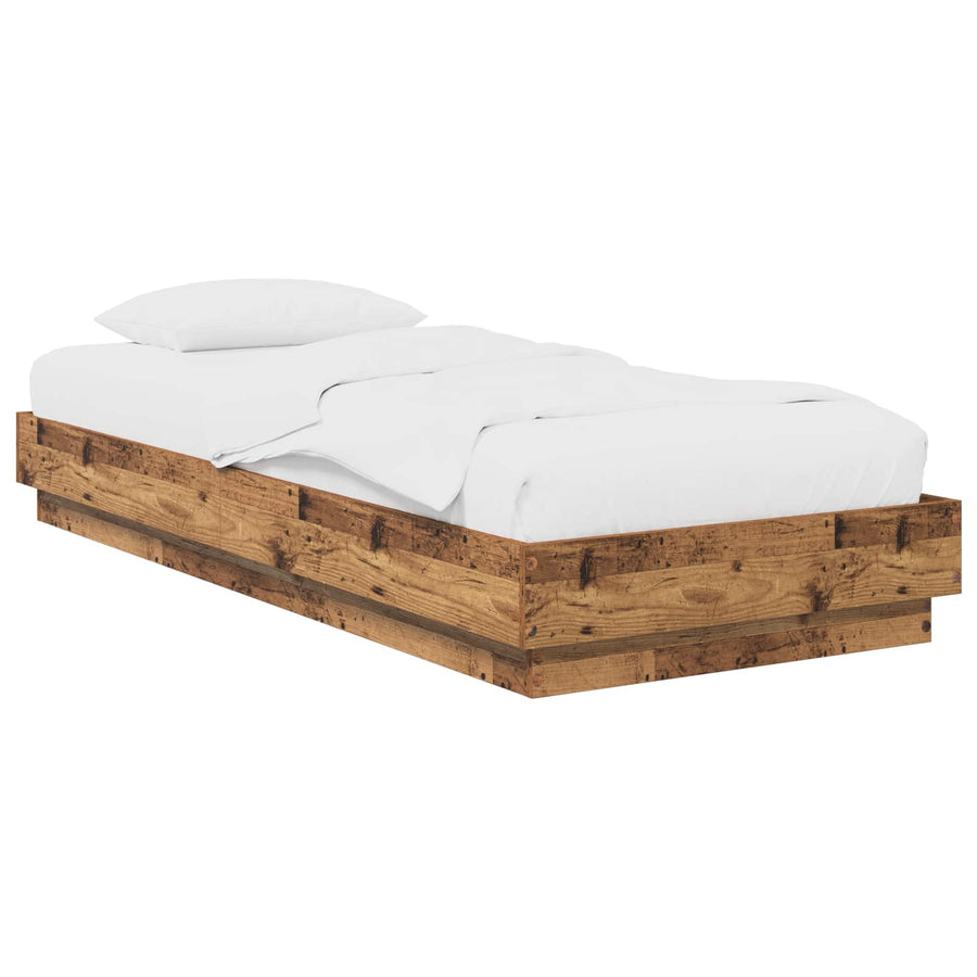 Vloerbedframe Oud hout 80 x 200 cm Bewerkt hout