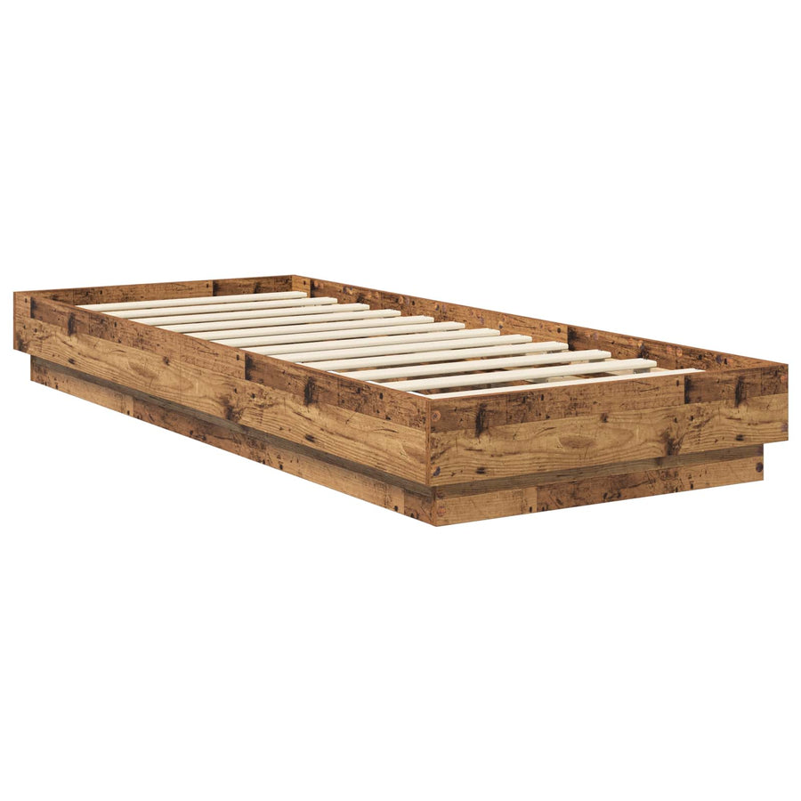 Vloerbedframe Oud hout 80 x 200 cm Bewerkt hout