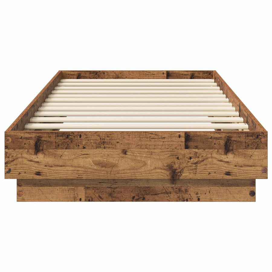 Vloerbedframe Oud hout 80 x 200 cm Bewerkt hout