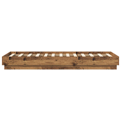 Vloerbedframe Oud hout 80 x 200 cm Bewerkt hout