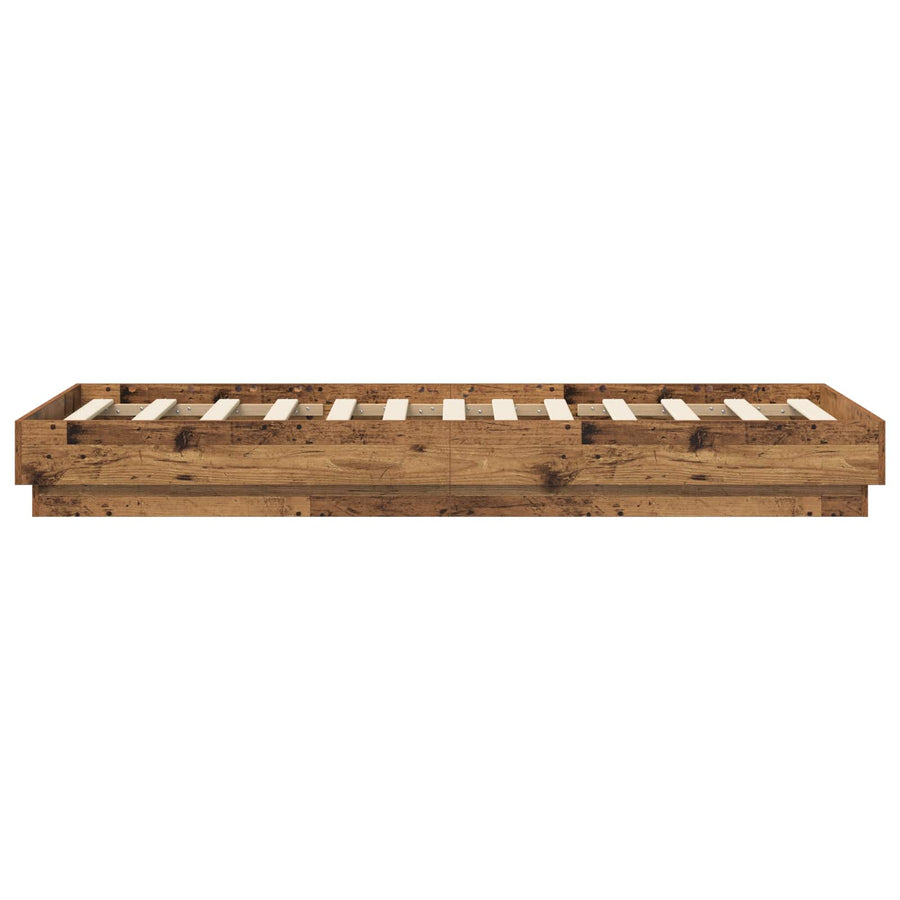 Vloerbedframe Oud hout 80 x 200 cm Bewerkt hout