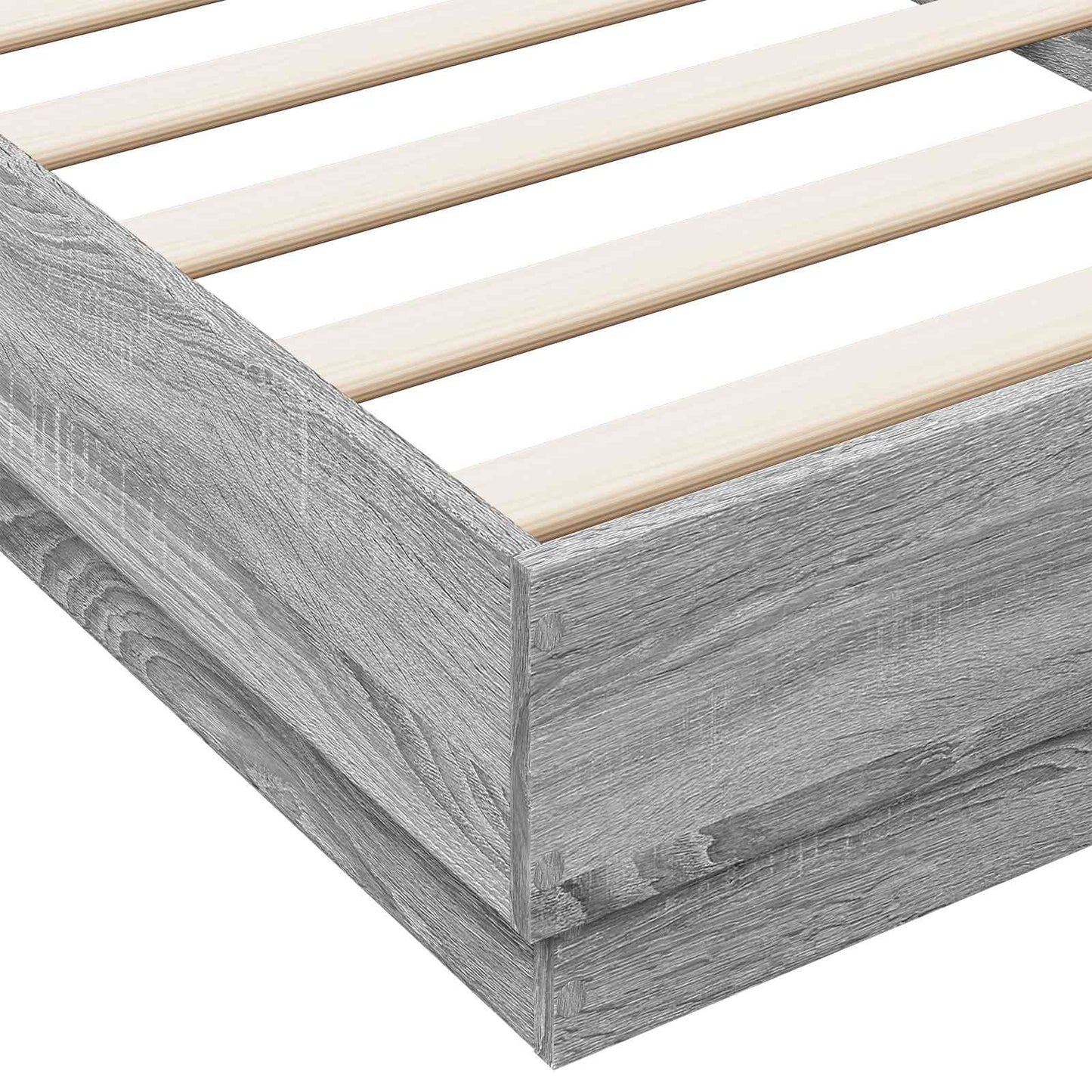 Vloerbedframe Grijs Sonoma 80 x 200 cm Bewerkt hout