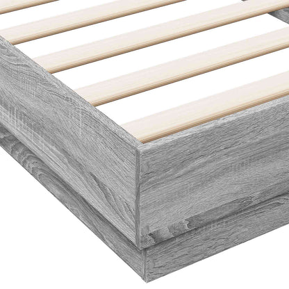 Vloerbedframe Grijs Sonoma 80 x 200 cm Bewerkt hout