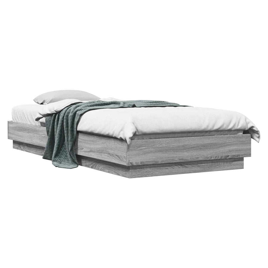 Vloerbedframe Grijs Sonoma 80 x 200 cm Bewerkt hout