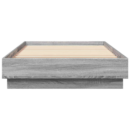 Vloerbedframe Grijs Sonoma 80 x 200 cm Bewerkt hout