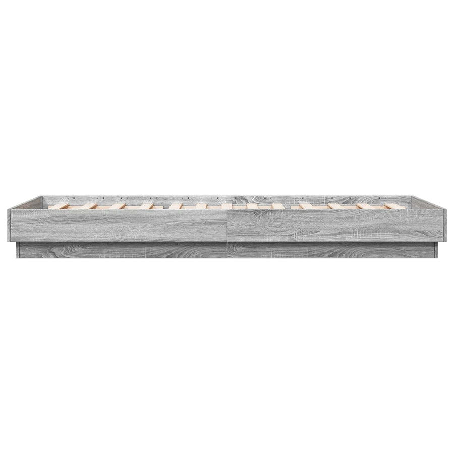 Vloerbedframe Grijs Sonoma 80 x 200 cm Bewerkt hout