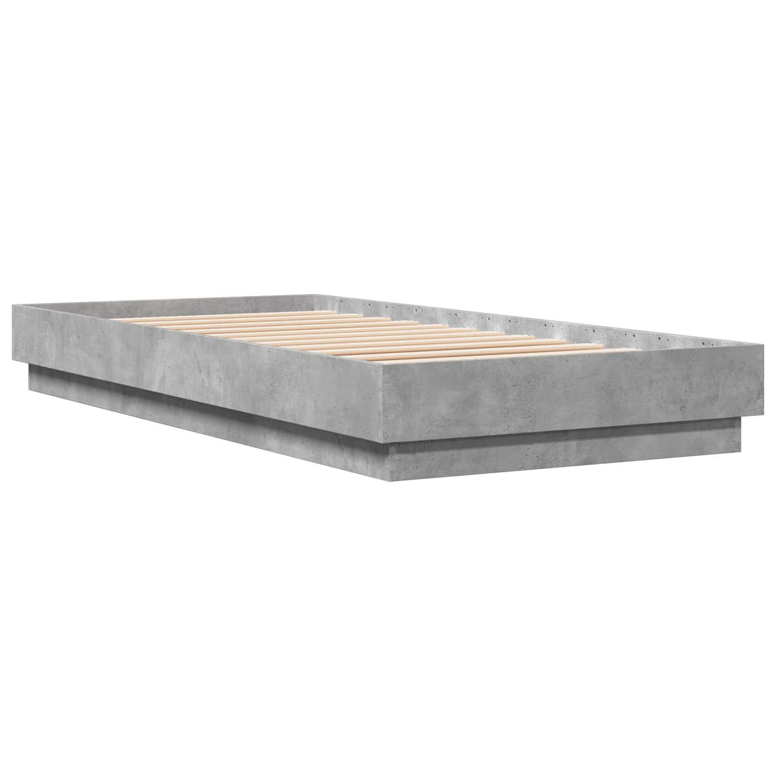 Vloerbedframe Betongrijs 80 x 200 cm Bewerkt hout