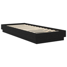 Vloerbedframe Zwart eiken 80 x 200 cm Bewerkt hout