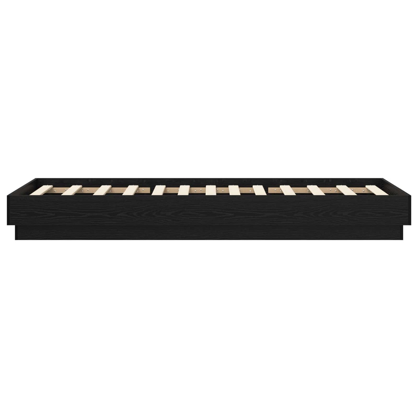 Vloerbedframe Zwart eiken 80 x 200 cm Bewerkt hout