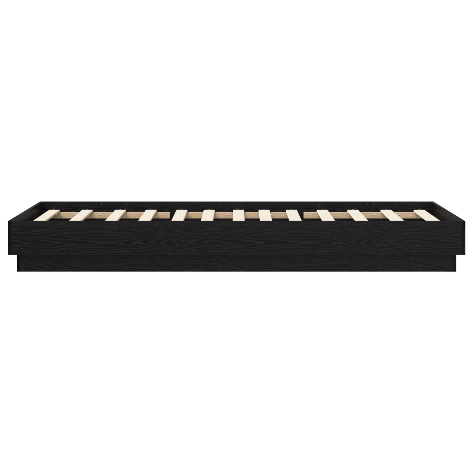 Vloerbedframe Zwart eiken 80 x 200 cm Bewerkt hout