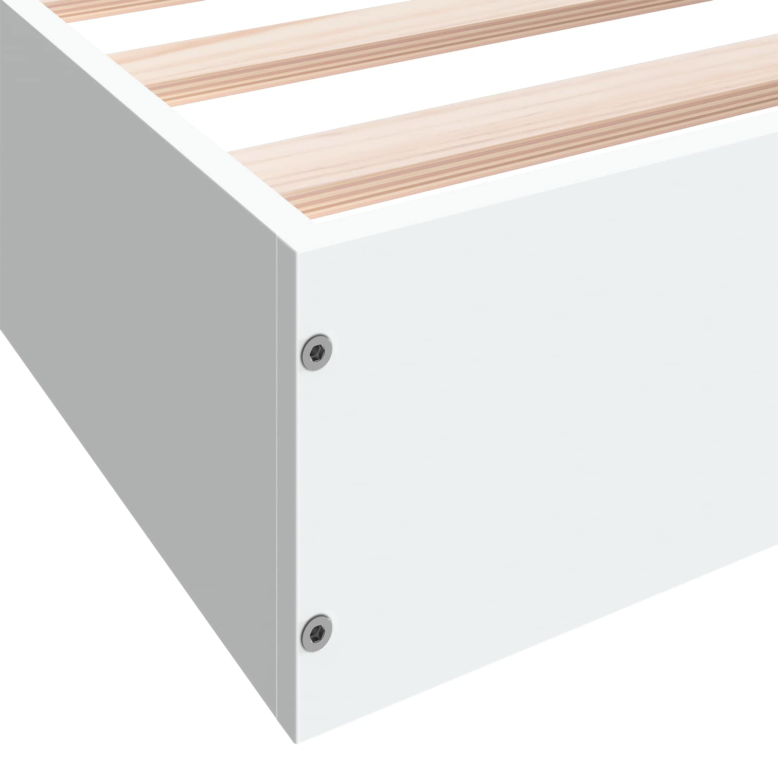 Vloerbedframe Wit 80 x 200 cm Bewerkt hout