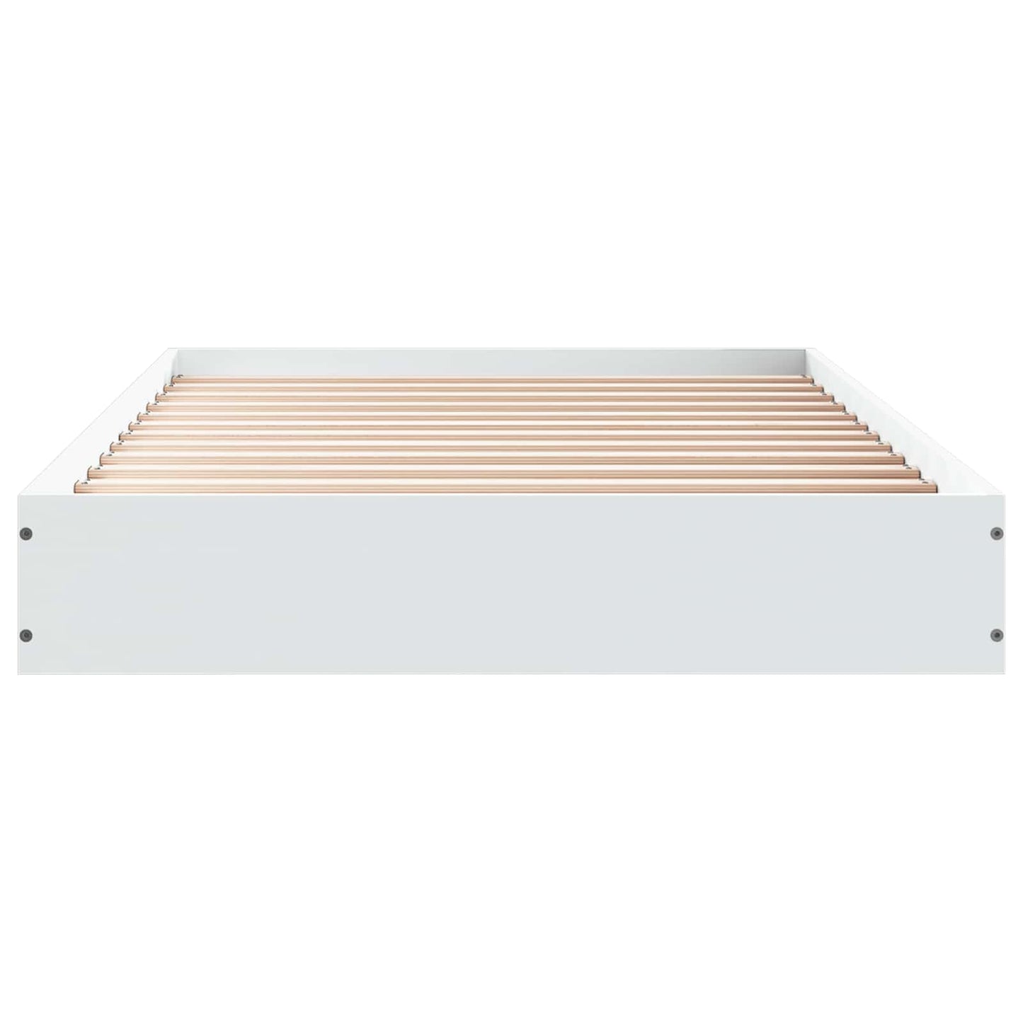 Vloerbedframe Wit 80 x 200 cm Bewerkt hout