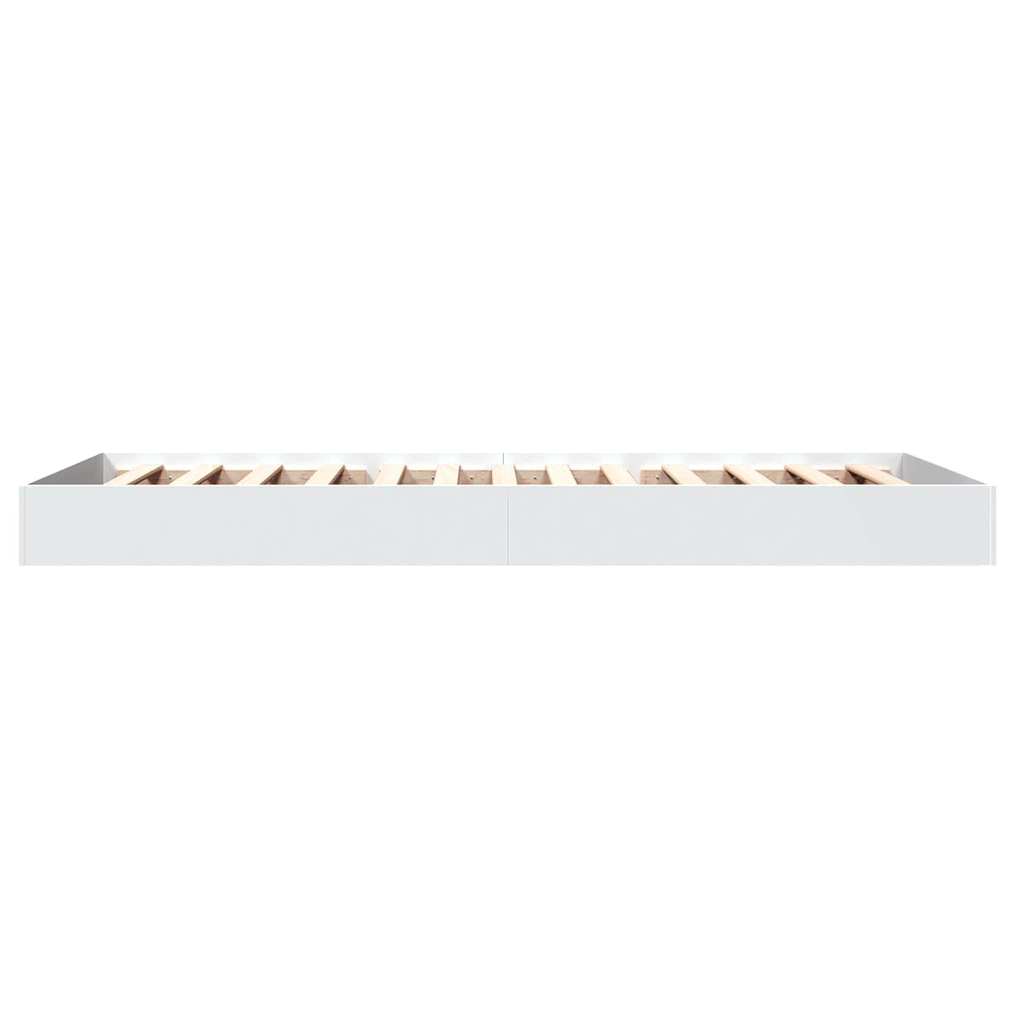 Vloerbedframe Wit 80 x 200 cm Bewerkt hout