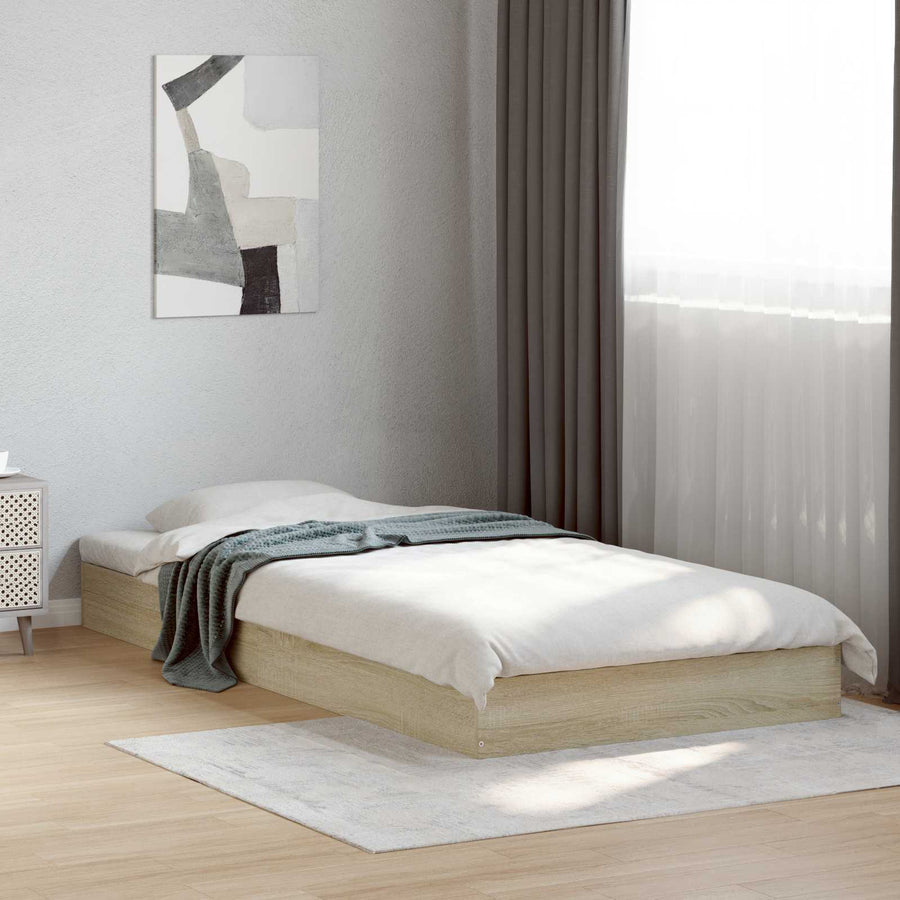 Vloerbedframe Sonoma Eiken 80 x 200 cm Bewerkt hout