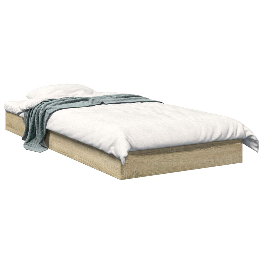 Vloerbedframe Sonoma Eiken 80 x 200 cm Bewerkt hout