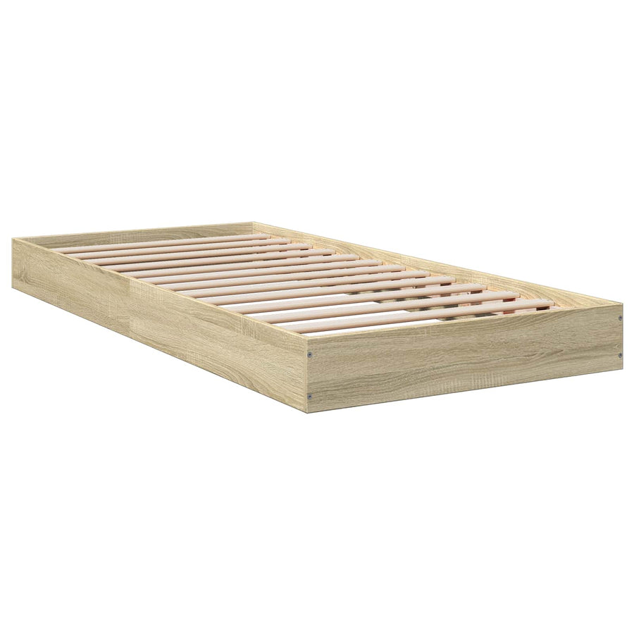 Vloerbedframe Sonoma Eiken 80 x 200 cm Bewerkt hout