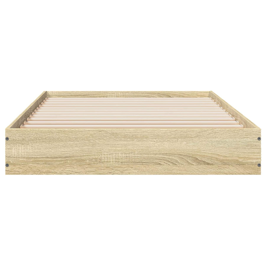 Vloerbedframe Sonoma Eiken 80 x 200 cm Bewerkt hout