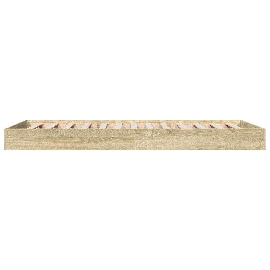 Vloerbedframe Sonoma Eiken 80 x 200 cm Bewerkt hout