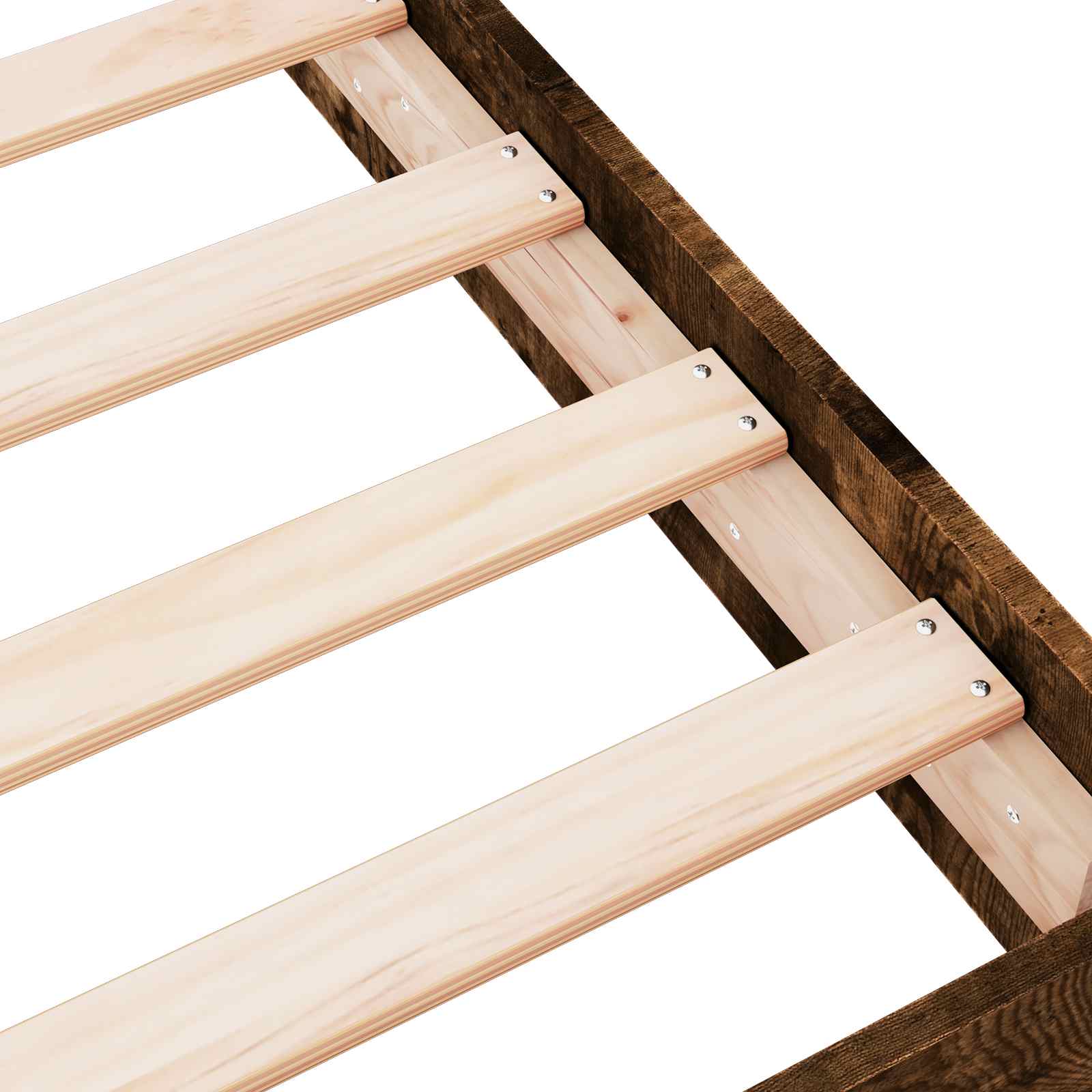 Vloerbedframe Gerookt eiken 80 x 200 cm Bewerkt hout