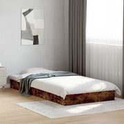 Bedframe 80x200 cm gerookt eiken bewerkt hout